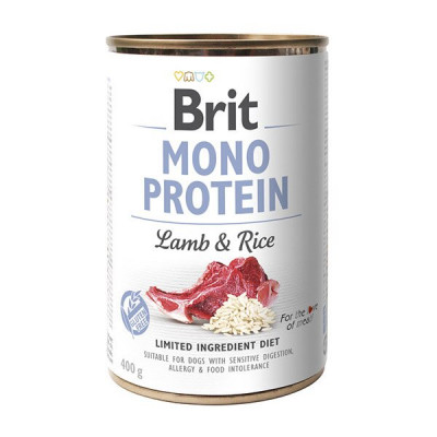 Вологий корм для собак Brit Mono Protein Lamb & Rice 400 г (ягня та рис)