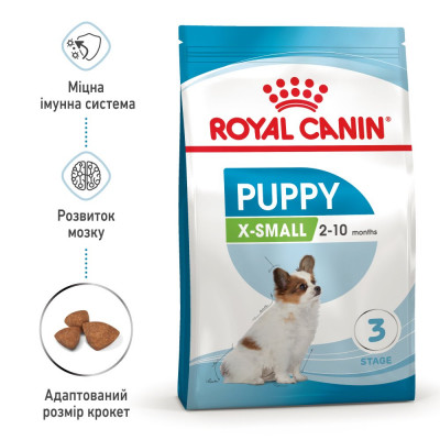 Сухой корм для щенков и молодых собак мелких пород Royal Canin X-Small Puppy 3 кг (домашняя птица) Сухой корм для щенков и молодых собак мелких пород Royal Canin X-Small Puppy 3 кг (домашняя птица)
