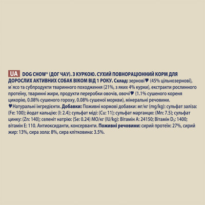 Сухий корм для активних собак всіх порід Dog Chow Active Chicken 14 кг (курка) Сухий корм для активних собак всіх порід Dog Chow Active Chicken 14 кг (курка)
