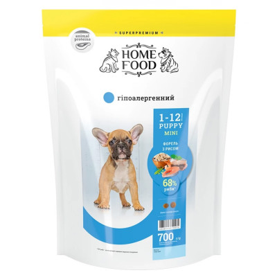 Сухий корм для цуценят Home Food Hypoallergenic Mini Puppy 700 г - форель та рис