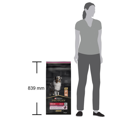 Сухий корм для дорослих собак середніх порід ProPlan Medium Sensitive Skin 14 кг (лосось)