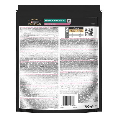Сухий корм для дорослих собак дрібних з чутливою шкірою Pro Plan Small&Mini Adult 1+ Sensitive Skin 700 г (лосось) Сухий корм для дорослих собак дрібних з чутливою шкірою Pro Plan Small&Mini Adult 1+ Sensitive Skin 700 г (лосось)