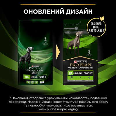 Сухий корм для собак, при харчовій алергії Purina PVD HA Dog 3 кг Сухий корм для собак, при харчовій алергії Purina PVD HA Dog 3 кг