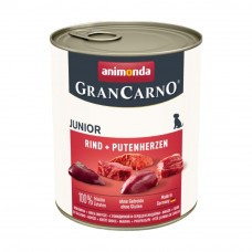 Вологий корм для цуценят Animonda GranCarno Junior Beef + Turkey hearts | 800 г (яловичина та індичка)