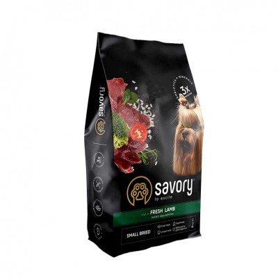 Сухой корм для собак малых пород Savory 8 кг (ягненок)