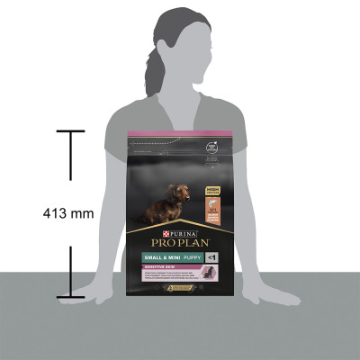 Сухой корм для щенков малых пород с чувствительной кожей Pro Plan Small and Mini Puppy Sensitive Skin 3 кг (лосось)