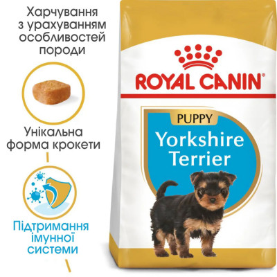 Сухий корм для цуценят породи Йоркширський тер'єр Royal Canin Yorkshire Puppy 1,5 кг + 500 в ПОДАРУНОК (домашня птиця) Сухий корм для цуценят породи Йоркширський тер'єр Royal Canin Yorkshire Puppy 1,5 кг + 500 в ПОДАРУНОК (домашня птиця)