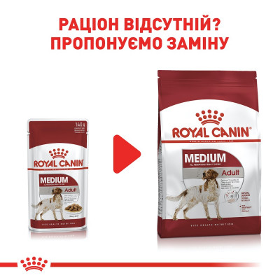 Вологий корм для дорослих собак середніх порід Royal Canin Medium Adult 140 г (домашня птиця) Вологий корм для дорослих собак середніх порід Royal Canin Medium Adult 140 г (домашня птиця)