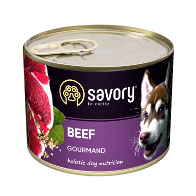 Вологий корм для дорослих собак Savory 200 г (яловичина)