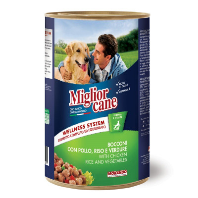 Вологий корм для собак Migliorcane 1250 г (курка, овочі, рис)