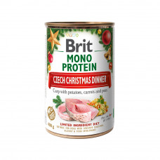 Вологий корм для собак Brit Care Dog Monoprotein Різдвяна консерва 400 г (карп і картопляний салат)