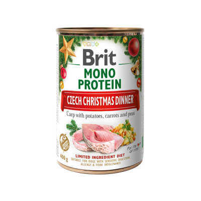 Влажный корм для собак Brit Care Dog Monoprotein Рождественская консерва 400 г (карп и картофельный салат)