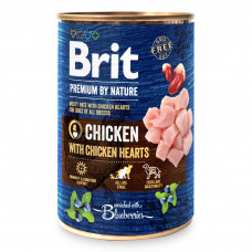 Вологий корм для собак Brit Premium By Nature Chicken with Hearts 800 г (курка)