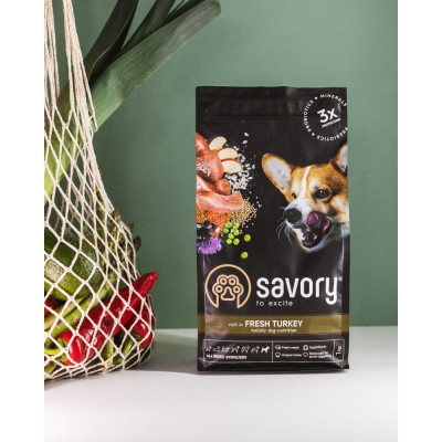 Сухий корм для стерилізованих собак усіх порід Savory 12 кг (індичка) Сухий корм для стерилізованих собак усіх порід Savory 12 кг (індичка)