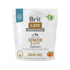 Сухий корм для старіючих собак Brit Care Dog Grain-free Senior & Light беззерновий | (лосось) 1 кг