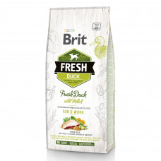 Сухий корм для активних собак всіх порід Brit Fresh Duck with Millet Run & Work 12 кг (качка)