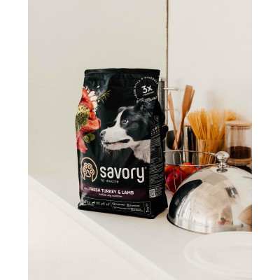 Сухой корм для собак средних пород Savory 3 кг (индейка и ягненок) Сухой корм для собак средних пород Savory 3 кг (индейка и ягненок)