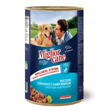 Вологий корм для собак Migliorcane 1250 г (риба та біле м'ясо)