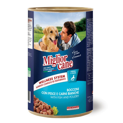 Влажный корм для собак Migliorcane 1250 г (рыба и белое мясо)