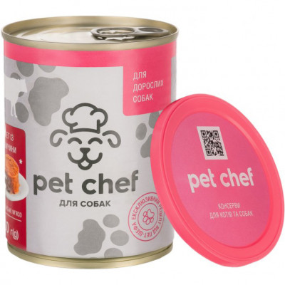 М'ясний паштет для дорослих собак Pet Chef 800 г (яловичина) М'ясний паштет для дорослих собак Pet Chef 800 г (яловичина)