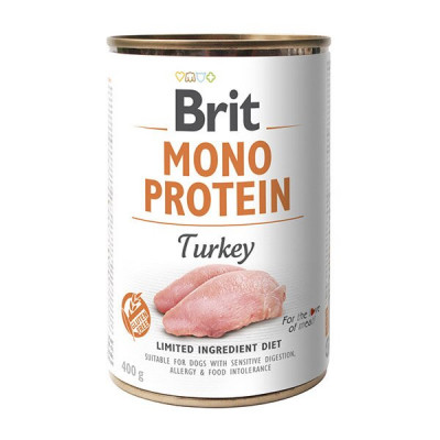 Влажный корм для собак Brit Mono Protein Turkey 400 г (индейка)