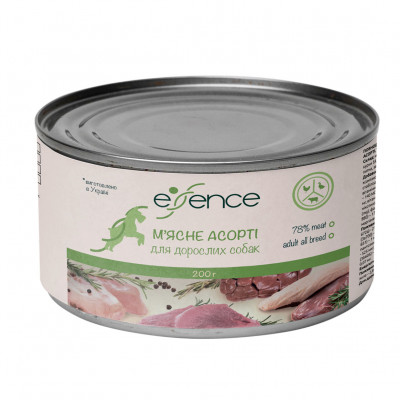 Влажный корм для взрослых собак Essence 200 г (мясное ассорти)