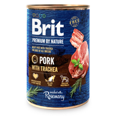 Влажный корм для собак Brit Premium By Nature Pork with Trachea 400 г (свинина)