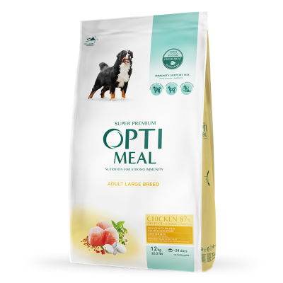 Сухий корм для дорослих собак великих порід Optimeal 12 кг (курка)
