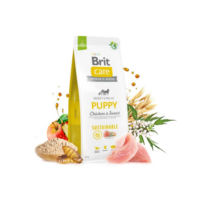 Сухий корм для цуценят Brit Care Dog Sustainable Puppy| (курка та комахи) 12 кг Сухий корм для цуценят Brit Care Dog Sustainable Puppy| (курка та комахи) 12 кг
