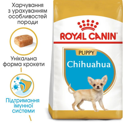 Сухий корм для цуценят породи чихуахуа Royal Canin Puppy Chihuahua | 1,2 кг + 300 г у подарунок (домашня птиця) Сухий корм для цуценят породи чихуахуа Royal Canin Puppy Chihuahua | 1,2 кг + 300 г у подарунок (домашня птиця)