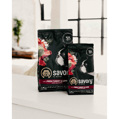 Сухий корм для собак малих порід Savory 8 кг (індичка та ягня) Сухий корм для собак малих порід Savory 8 кг (індичка та ягня)