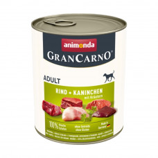 Вологий корм для собак Animonda Gran Carno Adult Beef + Rabbit with Herbs | 800 г (яловичина і кролик)