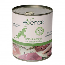 Вологий корм для дорослих собак Essence 800 г (м'ясне асорті)