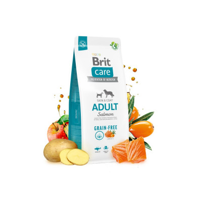 Сухий корм для собак малих і середніх порід Brit Care Dog Grain-free Adult беззерновий | (лосось) 1 кг Сухий корм для собак малих і середніх порід Brit Care Dog Grain-free Adult беззерновий | (лосось) 1 кг