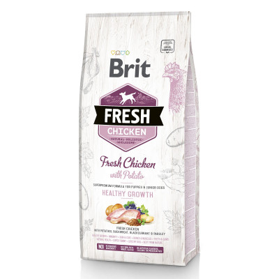 Сухий корм для цуценят Brit Fresh Chicken with Potato Puppy Healthy Growth 12 кг (курка)