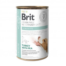 Вологий корм для собак Brit VetDiets Dog Struvite, при лікуванні та для профілактики сечокам'яної хвороби, 400 г (індичка та горошок)