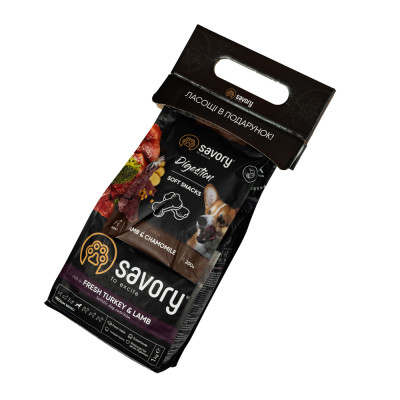 Набір сухий корм для собак Savory Medium Breed rich in Fresh Turkey & Lamb 1 кг + ласощі (індичка та курка) Набір сухий корм для собак Savory Medium Breed rich in Fresh Turkey & Lamb 1 кг + ласощі (індичка та курка)