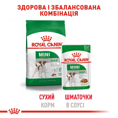 Вологий корм для дорослих собак дрібних порід Royal Canin Mini Adult pouch 85 г (домашня птиця)