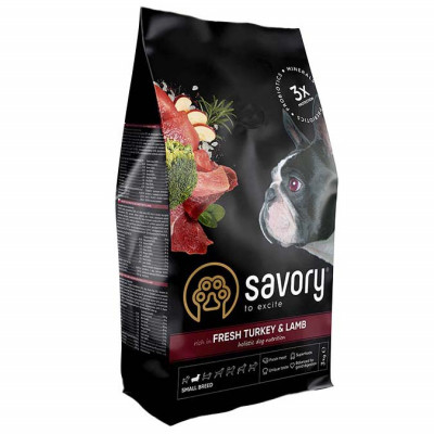 Сухий корм для собак малих порід Savory 3 кг (індичка та ягня)