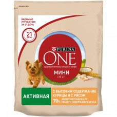 Сухий корм для активних собак малих порід Purina One Mini Active 800 г (курка та рис)