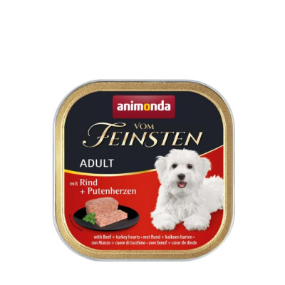 Влажный корм для собак Animonda Vom Feinsten Adult with Beef + Turkey hearts | 150 г (говядина и индюшатина)