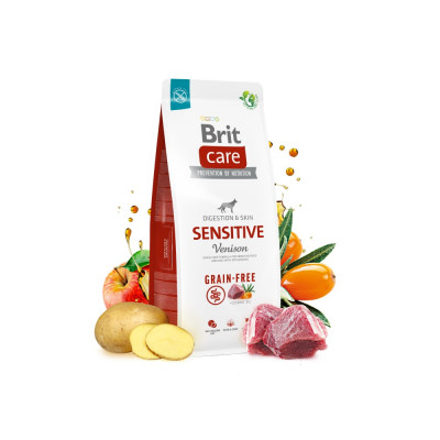 Сухий корм для собак з чутливим травленням Brit Care Dog Grain-free Sensitive беззерновий | (оленина) 1 кг Сухий корм для собак з чутливим травленням Brit Care Dog Grain-free Sensitive беззерновий | (оленина) 1 кг