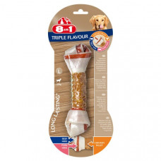 Ласощі для собак 8in1 Triple Flavour Кістка пресована 21 см, 85 г (яловичина та свинина)