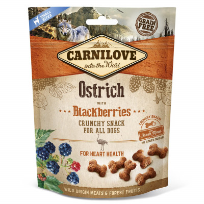 Лакомство для собак Carnilove Ostrich with Blackberries 200 г (для здоровья сердца)