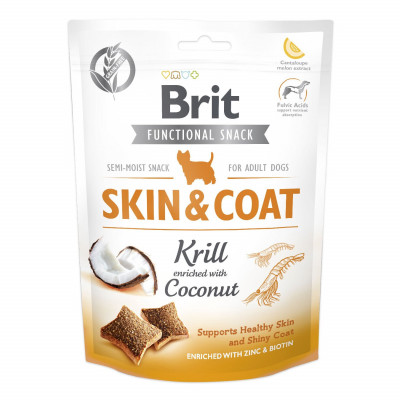 Ласощі для собак Brit Functional Snack Skin & Coat 150 г (для шкіри та шерсті)