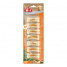 Ласощі для собак 8in1 Delights Кістка пресована Strong 7 см, 140 г / 7 шт. (курка)