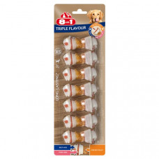 Ласощі для собак 8in1 Triple Flavour Кістка пресована 7 см, 98 г / 7 шт. (яловичина та свинина)