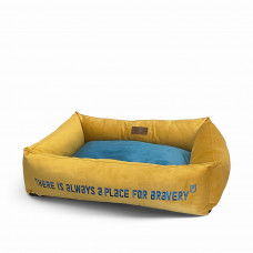 Лежак для собак Noble Pet Albert Bravery 70 х 50 х 22 см (жовтий) - dgs