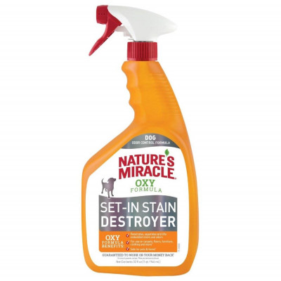 Спрей-знищувач Nature's Miracle «Set-In Stain Destroyer. Oxy Formula» для видалення плям і запахів від собак, з формулою активного кисню 946 мл