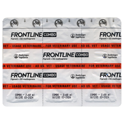 Краплі на холку для собак Boehringer Ingelheim (Merial) «Frontline Combo» СПОТ Він від 20 до 40 кг, 3 піпетки (від зовнішніх паразитів)